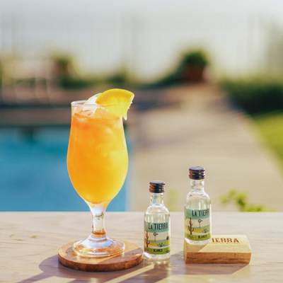 Cape Sunrise cocktail made with La Tierra Agave Blanco, a 100% Karoo agave spirit and South African tequila.